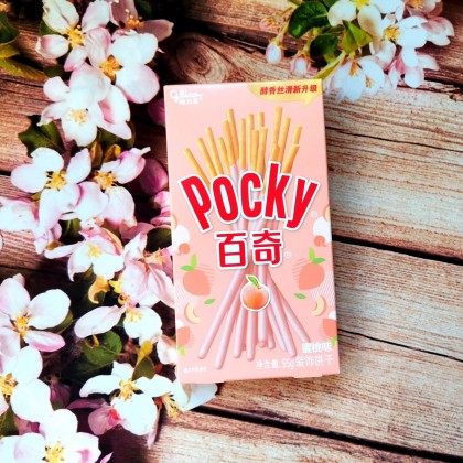 格力高  百奇POCKY  蜜桃味  装饰饼干 55G