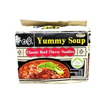 SOUPE DE NOUILLES INSTANTANÉES BOEUF CLASSIQUE BAIXIANG 96GX5paquets(白象经典牛肉汤味方便面5连包)